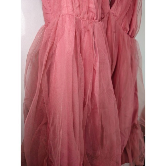 Le Lis Babydoll Dress Rose Tulle Ruffle Mini Party Cocktail Size M NWT - Picture 4 of 9